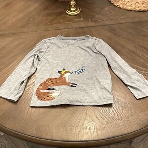 Carter's Gray Long Sleeve Shirt with Fox Design